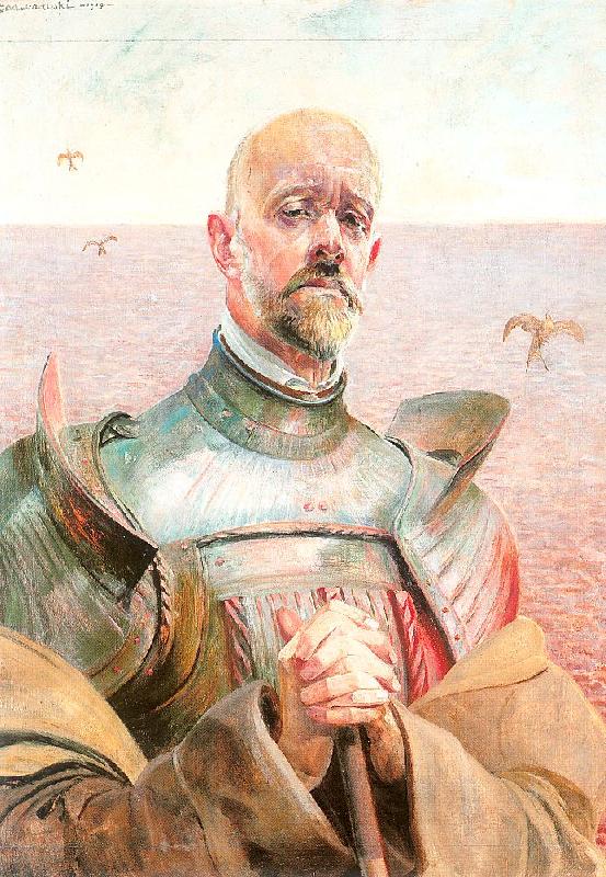 Malczewski, Jacek Self-Portrait in Armor France oil painting art